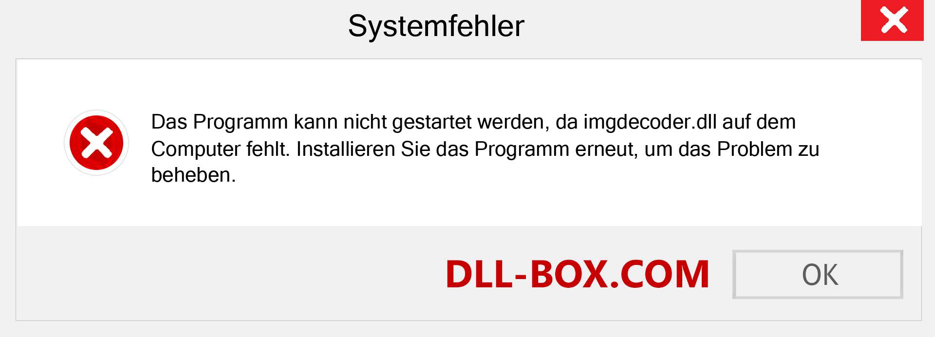 imgdecoder.dll-Datei fehlt?. Download für Windows 7, 8, 10 - Fix imgdecoder dll Missing Error unter Windows, Fotos, Bildern