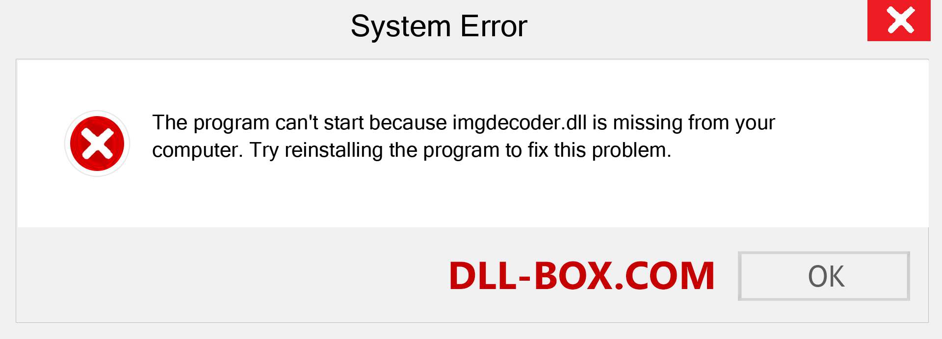  imgdecoder.dll file is missing?. Download for Windows 7, 8, 10 - Fix  imgdecoder dll Missing Error on Windows, photos, images