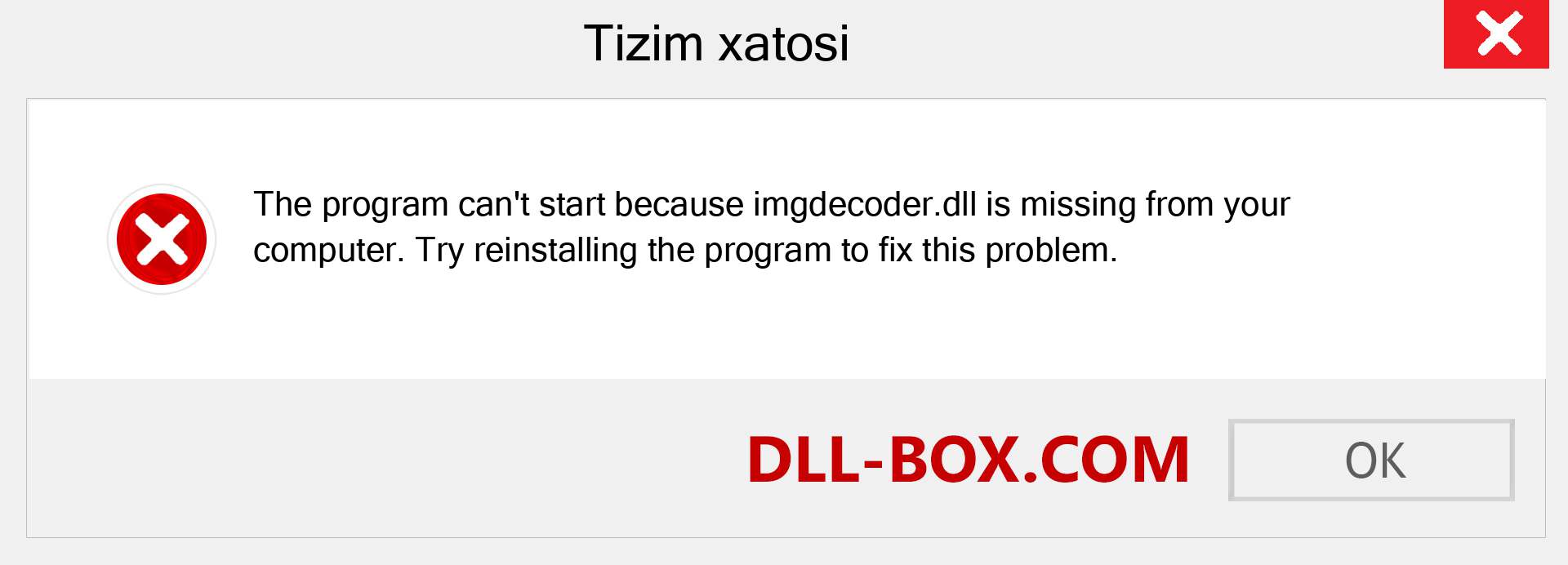 imgdecoder.dll fayli yo'qolganmi?. Windows 7, 8, 10 uchun yuklab olish - Windowsda imgdecoder dll etishmayotgan xatoni tuzating, rasmlar, rasmlar